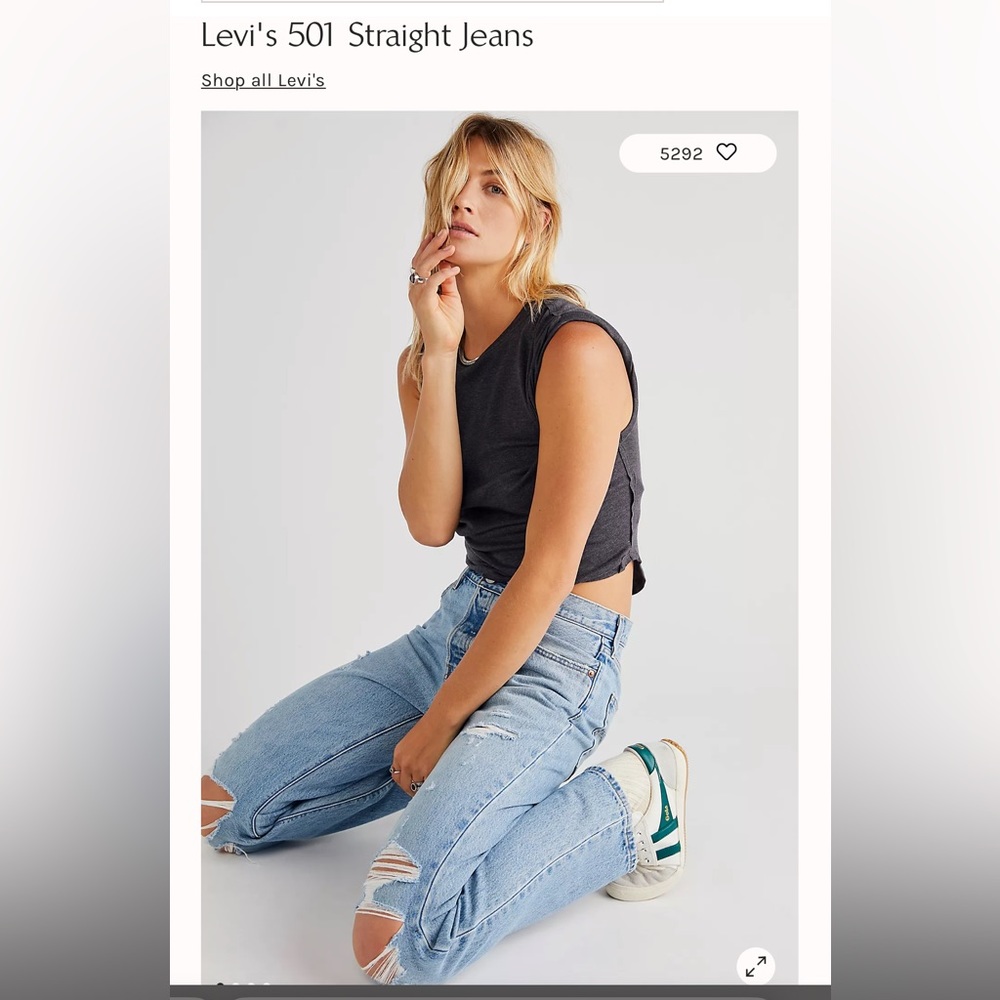 Levi’s 501 Straight Jeans in Athens Crown with Destruction size 28